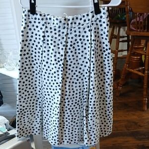 Who What Wear White Midi Skirt with Black/grey Polka Dots